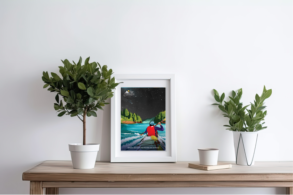 5x7 art print of Deep Cove at night by New Klondike Arts and Media, showcasing a scenic Vancouver, Canada landscape at dusk.