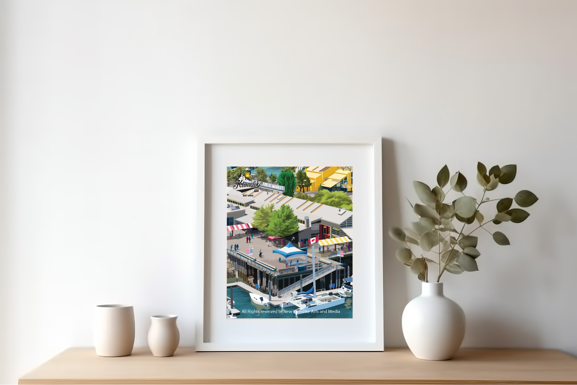 8x10 art print of Granville Island Public Market in Vancouver, Canada, by New Klondike Arts and Media, showcasing a daytime scene