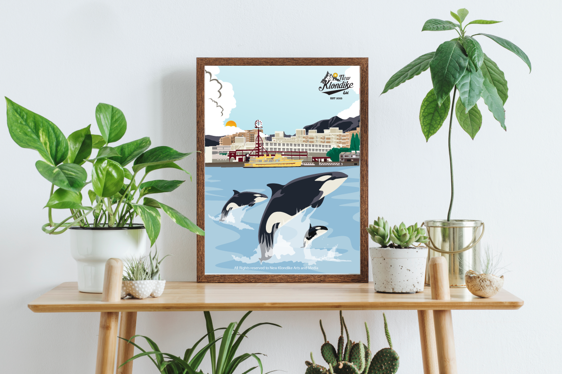 Art Prints-Lonsdale Quay with Orca, North Vancouver, Canada