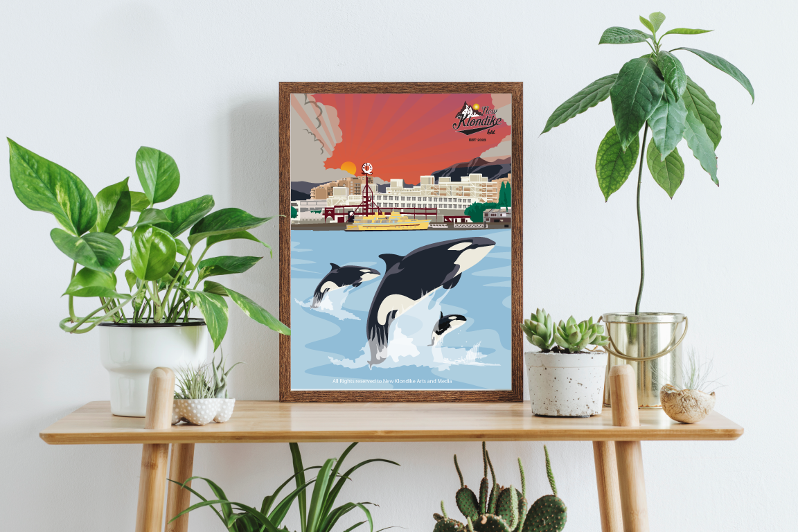 Art Prints-Lonsdale Quay with Orca, North Vancouver, Canada