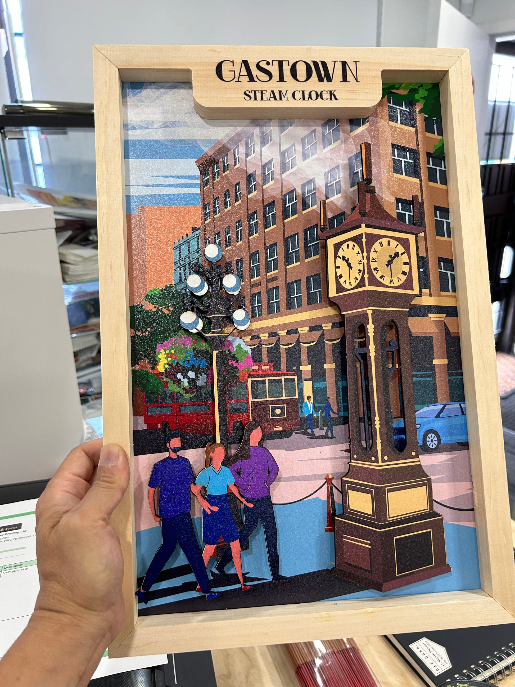 3D shade box - Gastown Steam Clock - New Klondike Arts and Media