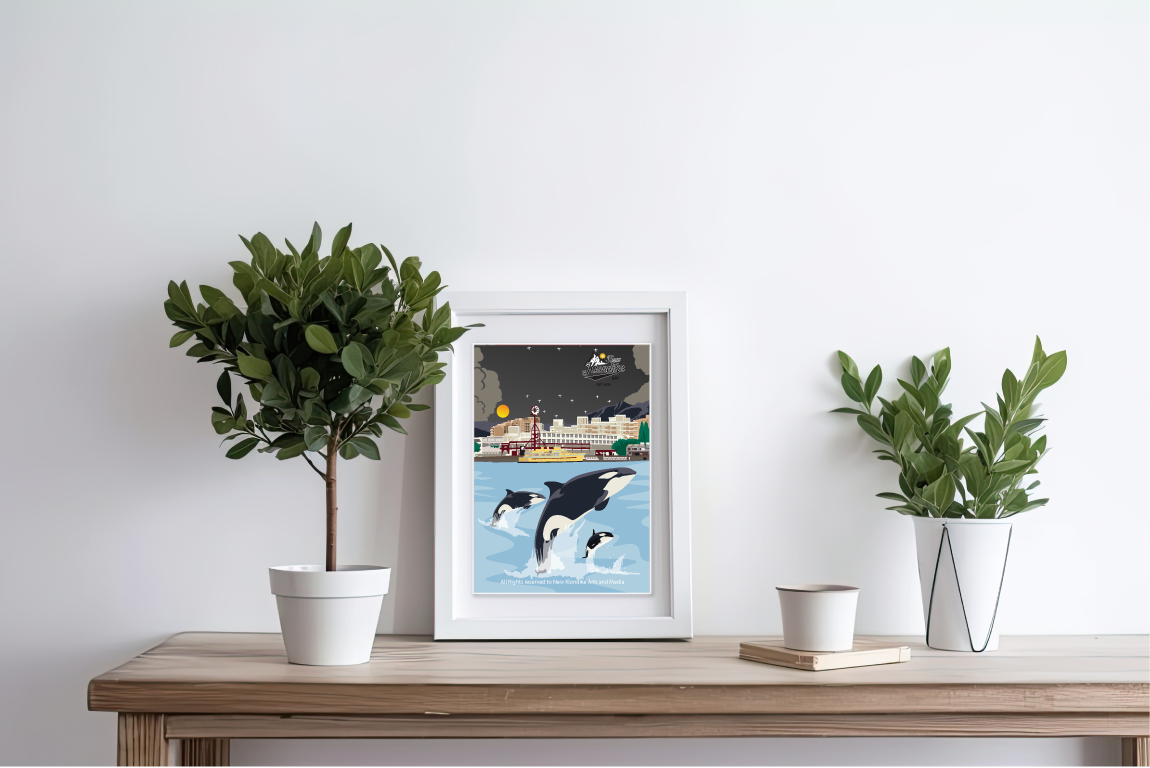 Art Prints-Lonsdale Quay with Orca, North Vancouver, Canada