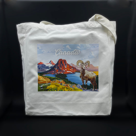 Tote Bag-Canadian Rockies-Big Horn-Canada