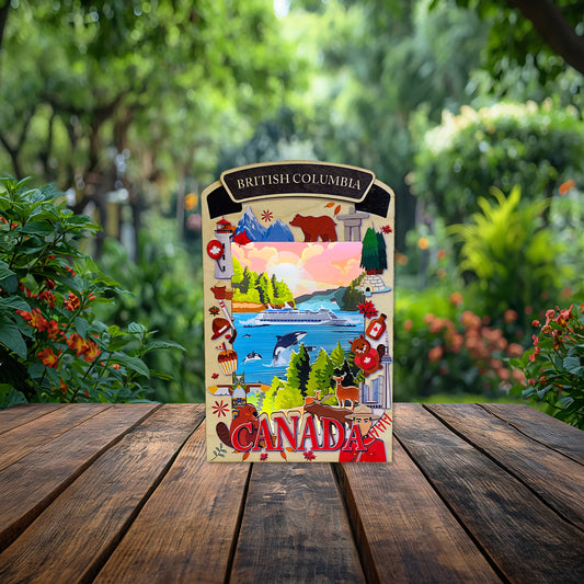 Light Up Shadow Box featuring British Columbia scene by New Klondike Arts and Media, with illuminated design and detailed landscape artwork.