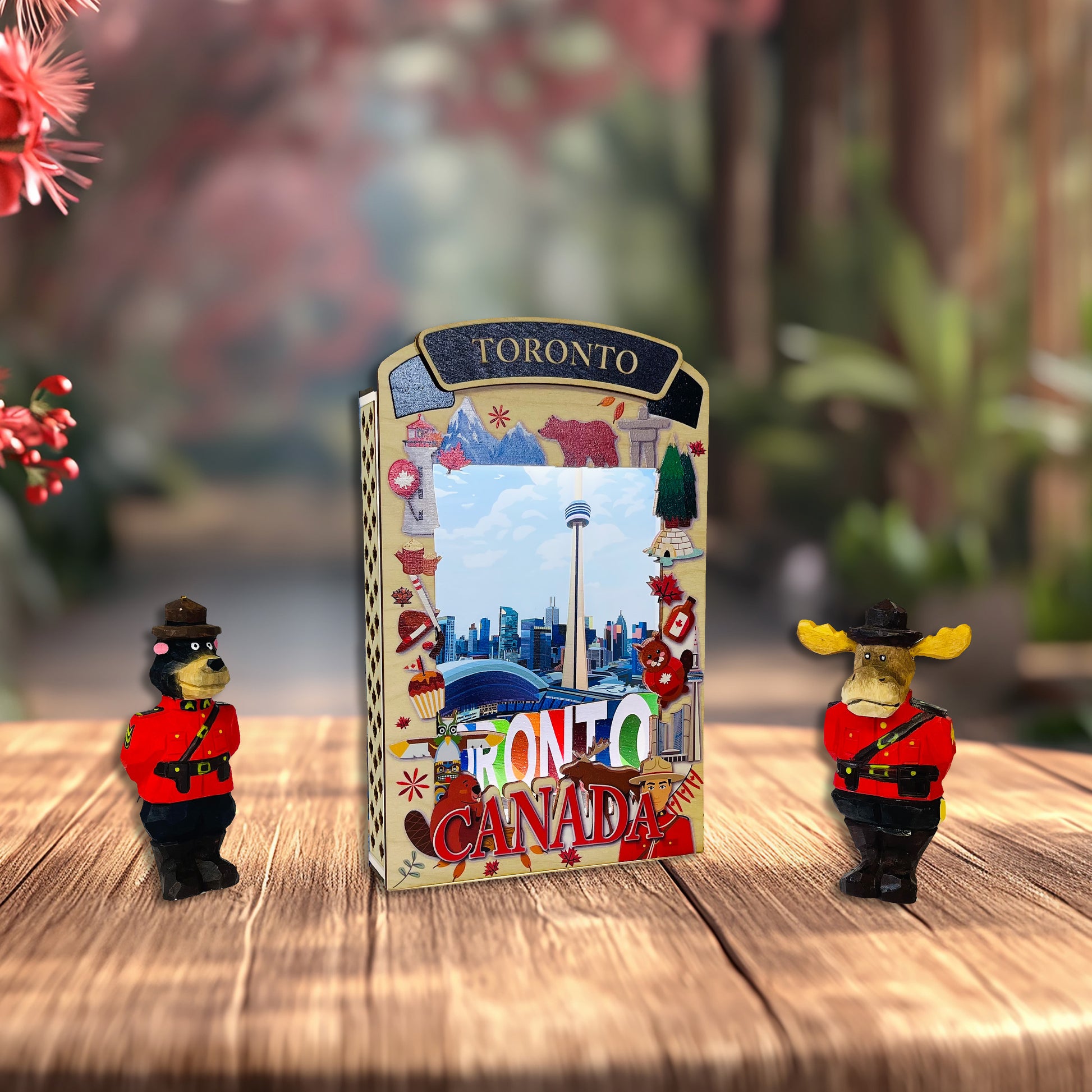 Light Up Shadow Box featuring the Toronto CN Tower by New Klondike Arts and Media, with illuminated design and detailed cityscape display.