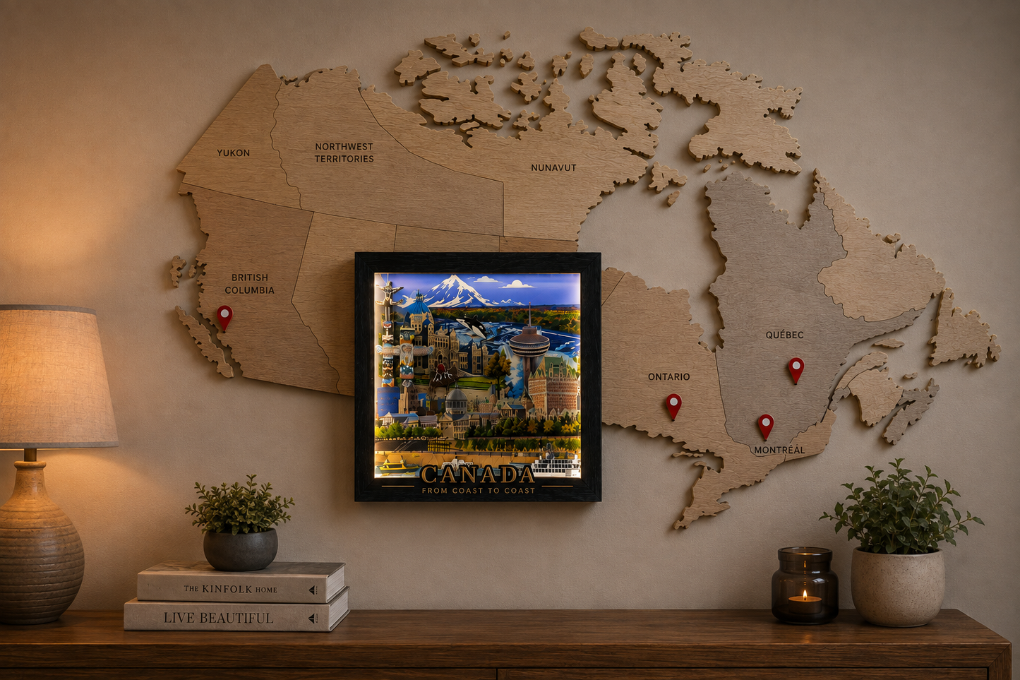 Canada From Coast to Coast™ LED Shadow Box
