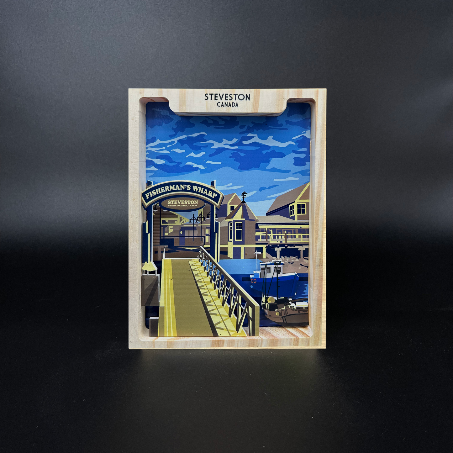 3D Shade Box-Steveston-Richmond-5"x7" Hand Made