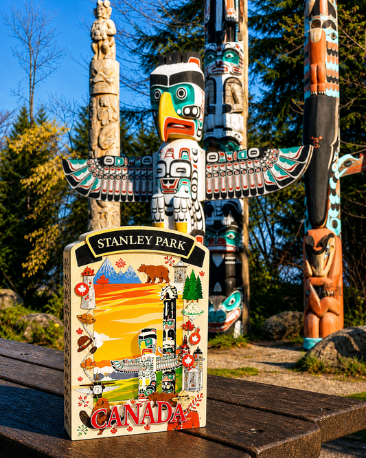 Light Up Shadow Box featuring Stanley Park scene by New Klondike Arts and Media, with illuminated design and detailed artwork.