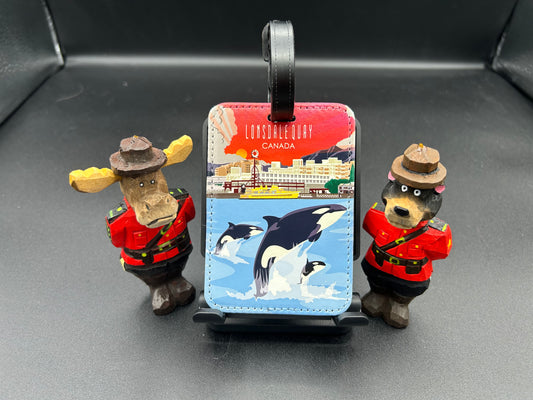 Trip Art Luggage Tag-Lonsdale Quay and Orca-Vancouver,Canada