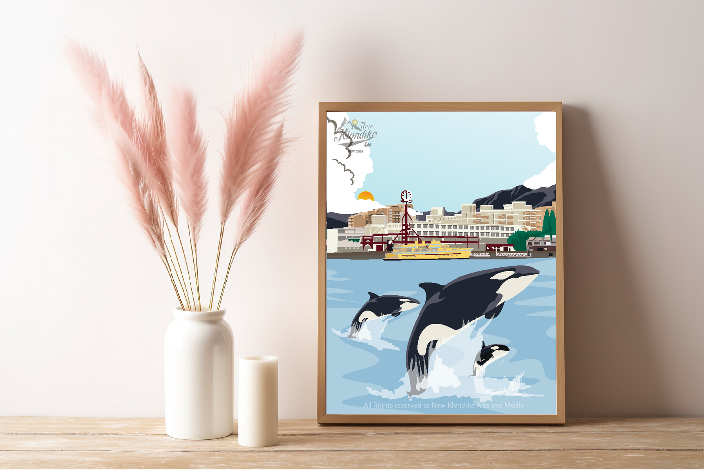 Art Prints-Lonsdale Quay with Orca, North Vancouver, Canada