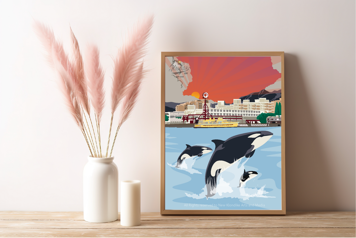 Art Prints-Lonsdale Quay with Orca, North Vancouver, Canada