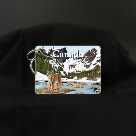 Art Key Chain-Canadian Rockies-Lynx