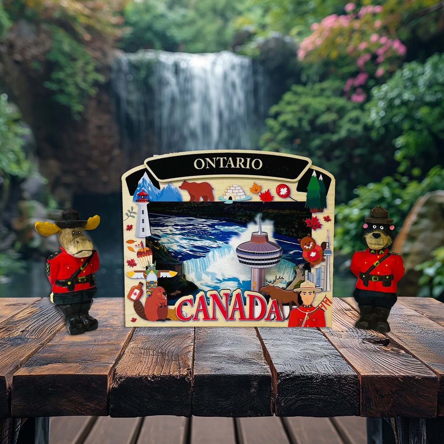 Light Up Shadow Box featuring Niagara Falls scene by New Klondike Arts and Media, showcasing illuminated artwork of Ontario's famous waterfall.