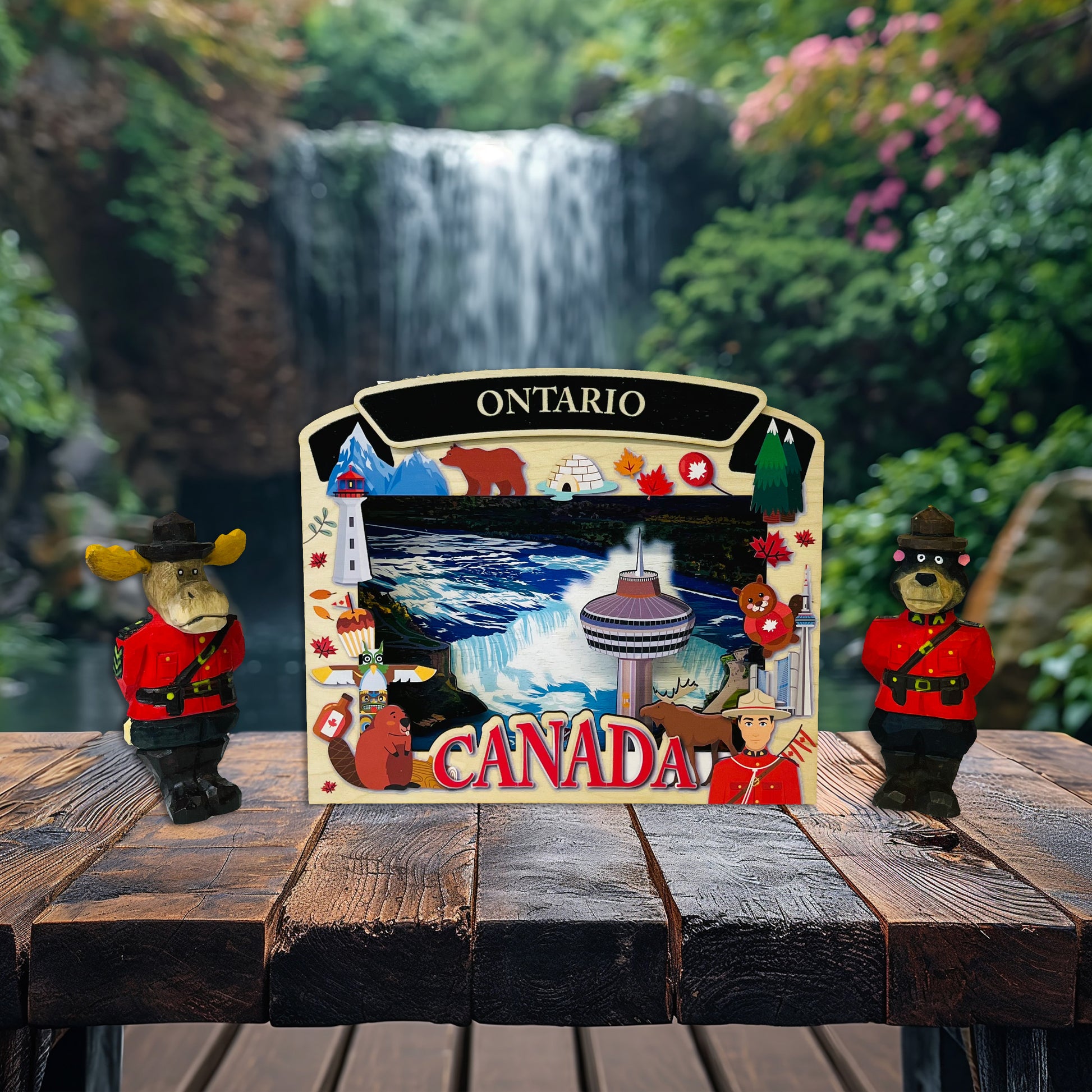 Light Up Shadow Box featuring Niagara Falls scene by New Klondike Arts and Media, showcasing illuminated artwork of Ontario's famous waterfall.