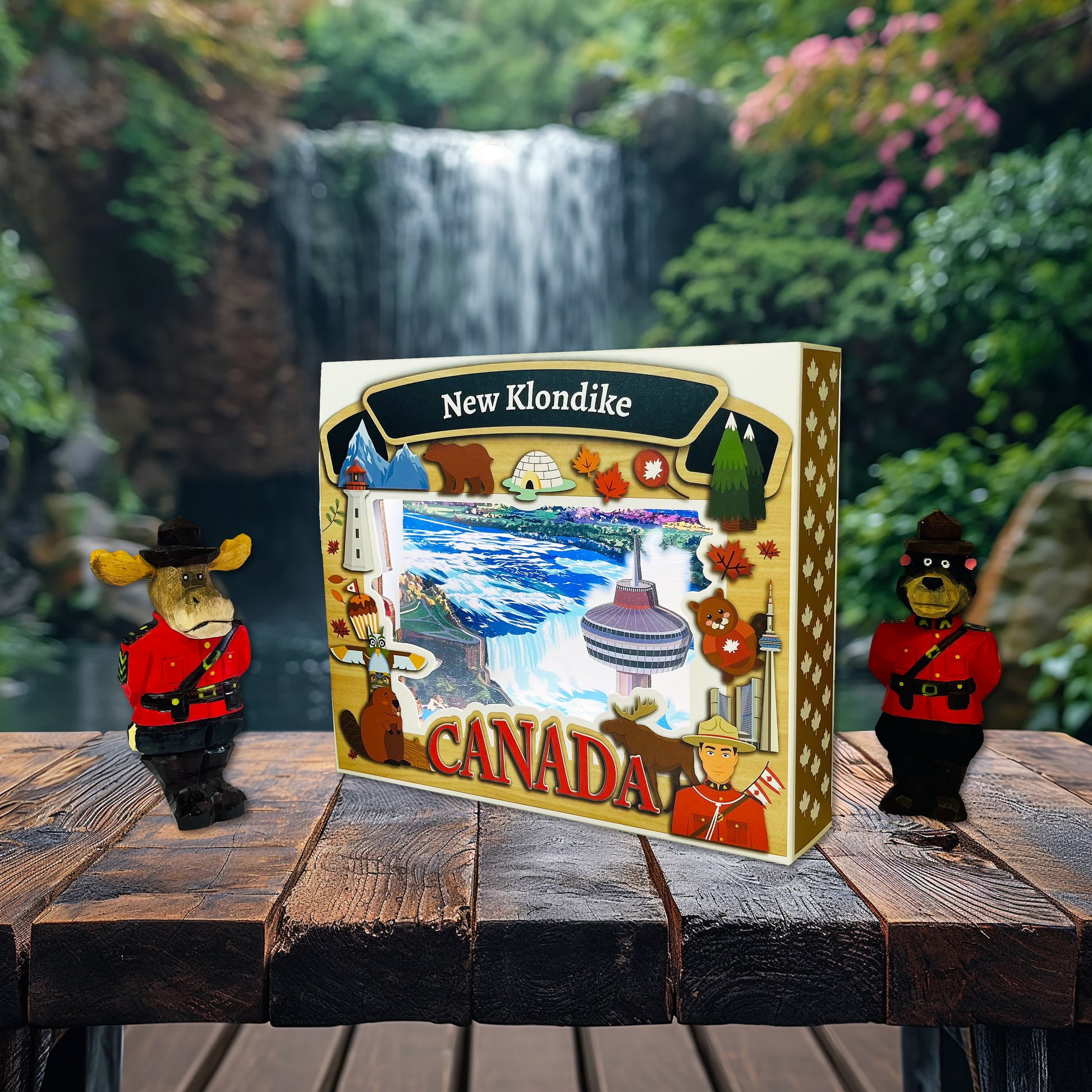 Light Up Shadow Box featuring Niagara Falls scene by New Klondike Arts and Media, showcasing illuminated shadow box art.