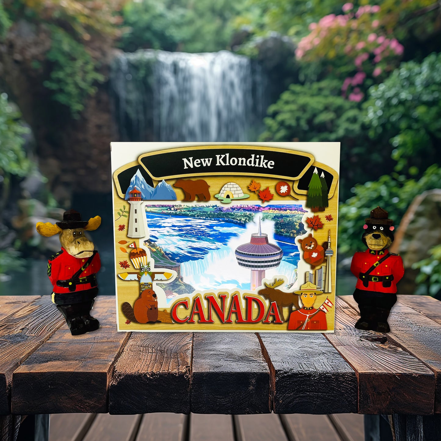 Light Up Shadow Box featuring Niagara Falls scene by New Klondike Arts and Media, showcasing illuminated artwork of Ontario's iconic waterfall.