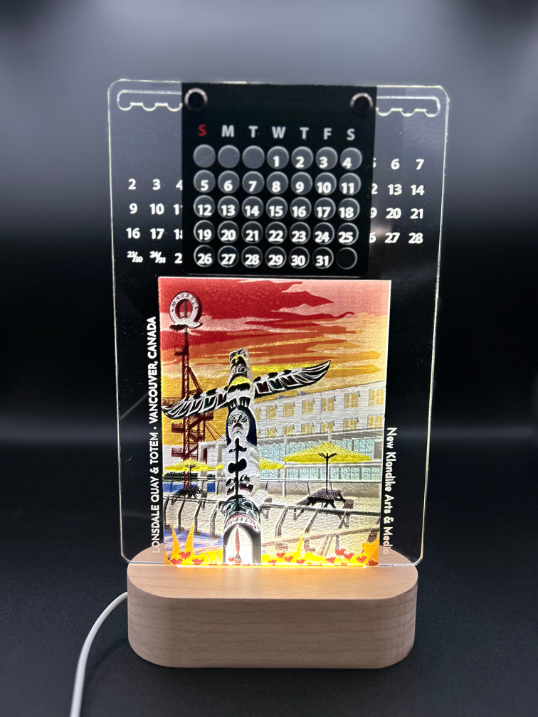 Night Light Art Calendar-Lonsdale Quay Totem