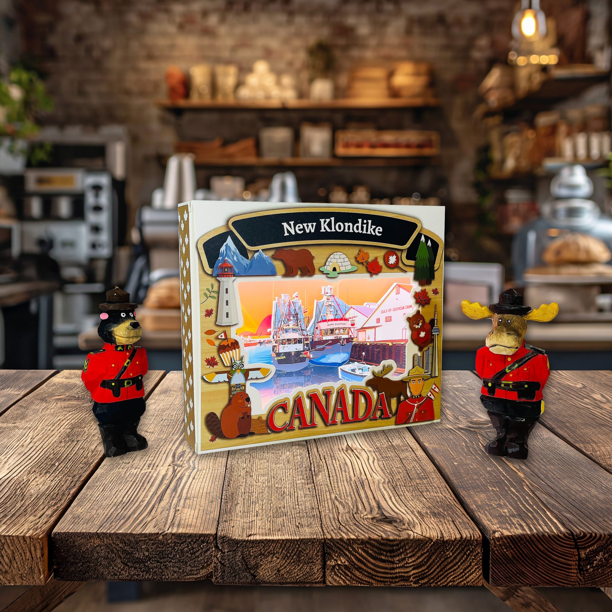 Light Up Shadow Box featuring Steveston Georgia Cannery, crafted by New Klondike Arts and Media, with illuminated design and detailed craftsmanship.