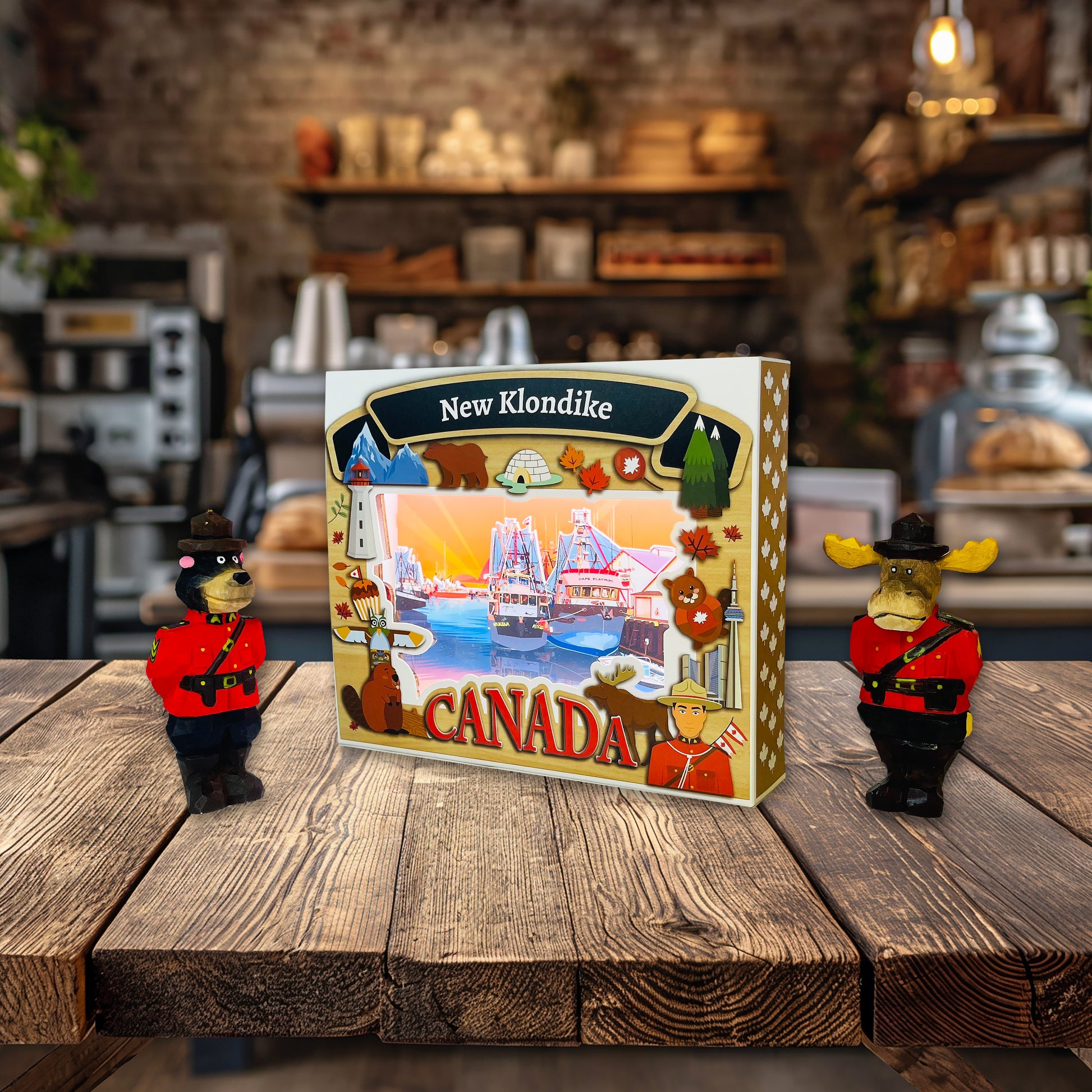 LT Shadow Box featuring the Steveston Georgia Cannery with illuminated design by New Klondike Arts and Media.
