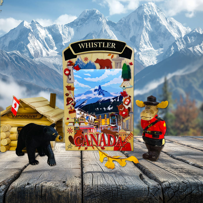 Light Up Shadow Box featuring Whistler scene by New Klondike Arts and Media, with illuminated mountain and forest design.