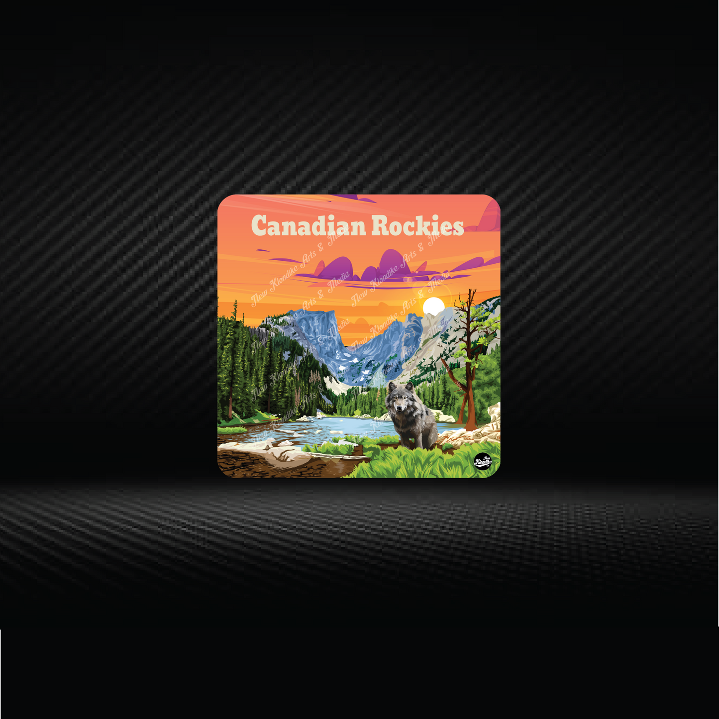 Art Coaster-Canadian Rockie-Wolf, Canada