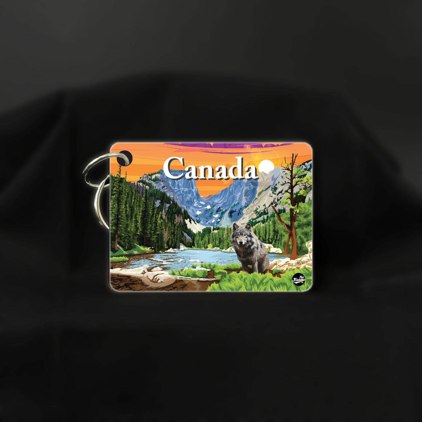 Art Key Chain-Canadian Rockies-Wolf